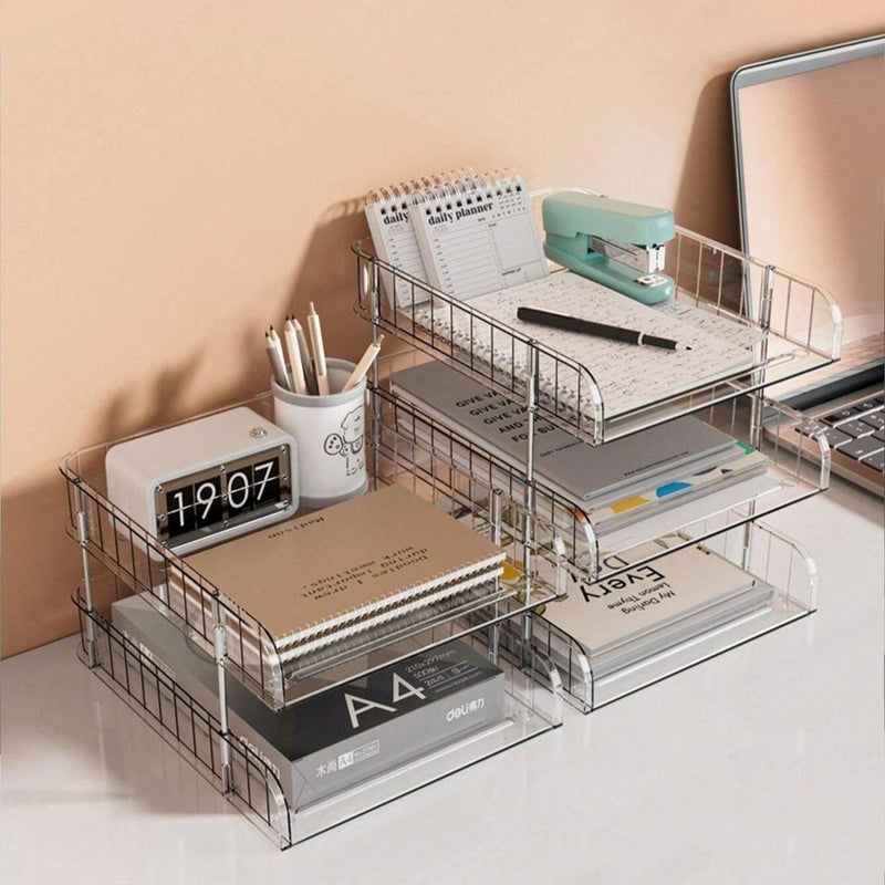 3 LAYERS Smart Acrylic Desk Organizer Rack
