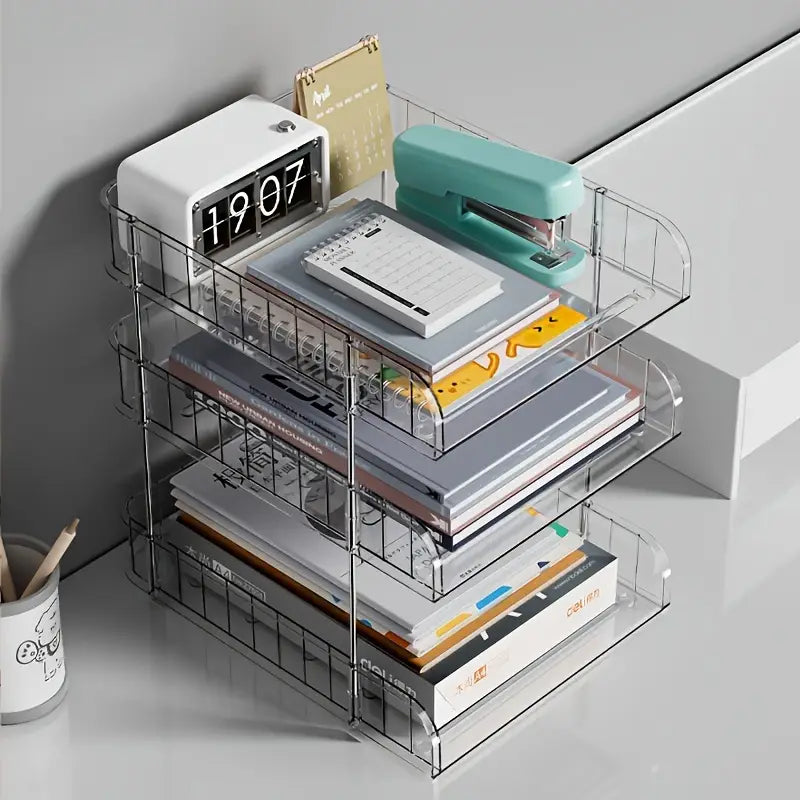 3 LAYERS Smart Acrylic Desk Organizer Rack