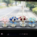 Elegant Crystal Rose Car Decor