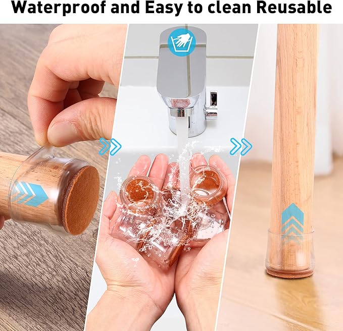 Noise free Transparent Chair Leg Floor Protectors