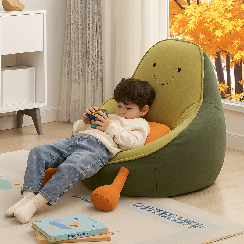 Cartoon Avocado Kid’s Lazy Sofa