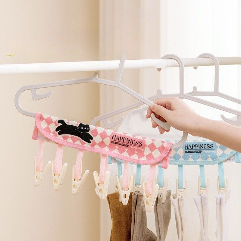 Portable Velcro Clip Clothes Hanger